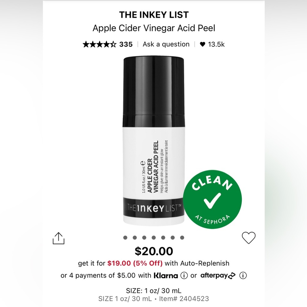 The Inkey List Apple Cider Vinegar Acid Peel